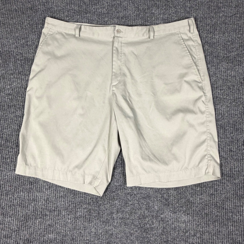 Nike Golf Dri-FIT Shorts Mens 42 Khaki Beige Flat Front Performance 10in Inseam - Picture 4 of 5